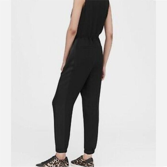 Banana Republic Black Side Stripe Sleeveless Cropped Jumpsuit | 4 - Picture 2 of 11